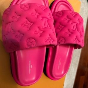 Louis Vuitton pink pillow mules
